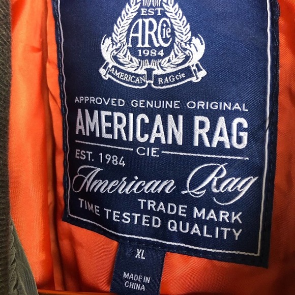 American Rag Mens Green Bomber Jacket XL - Picture 4 of 9